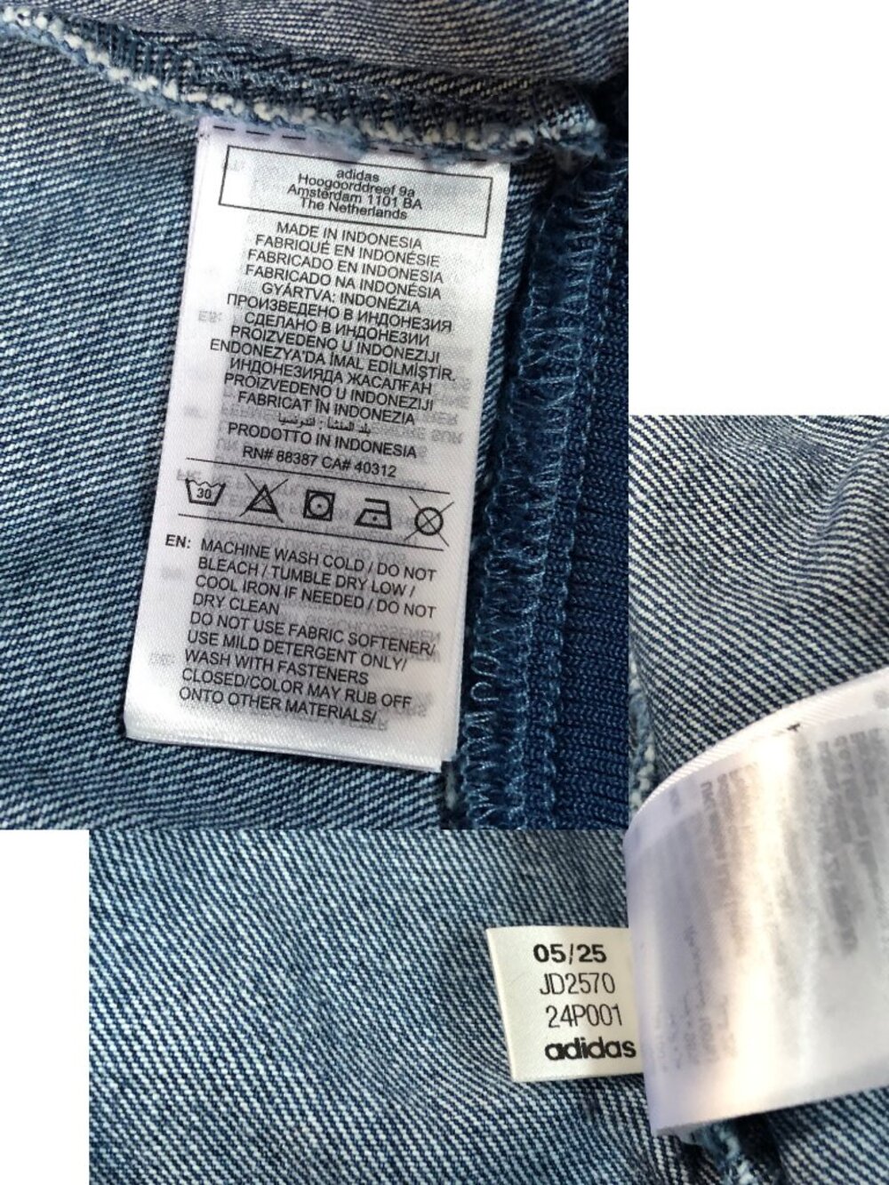 Women's • Originals - Adicolor Denim Track Top Sz M Indigo Denim - Picture 7 of 8